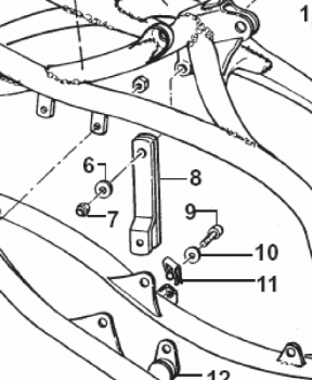 Motorhalterung Zylinder  Rahmen 125/250/300 02/04, #26206