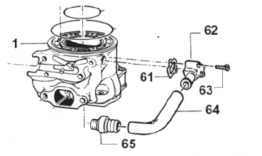 Wasseranschluß  Zylinderkopf 4T+125 2T,  # F28515