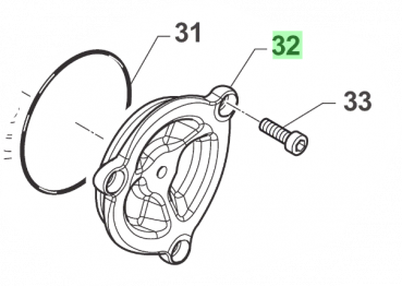 Abdeckung Steuerkettenrad, 4T Twin, # F30015`