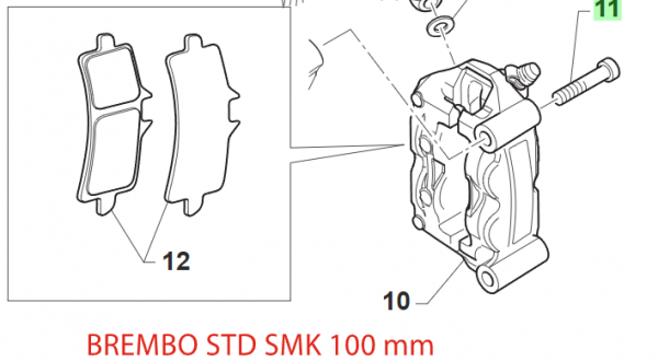 Schraube TCE 10x1.25x50 Bremssattel 100mm SMK, # 49942`