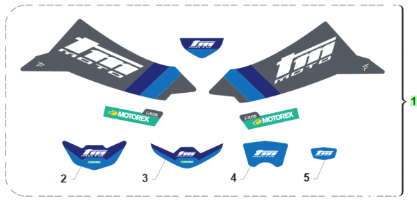 Aufkleberkit TM Moto 2025, # 94317.25`