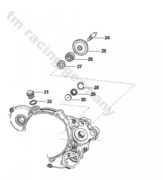 Wasserpumpenwelle 250F und Fi, # F28658.