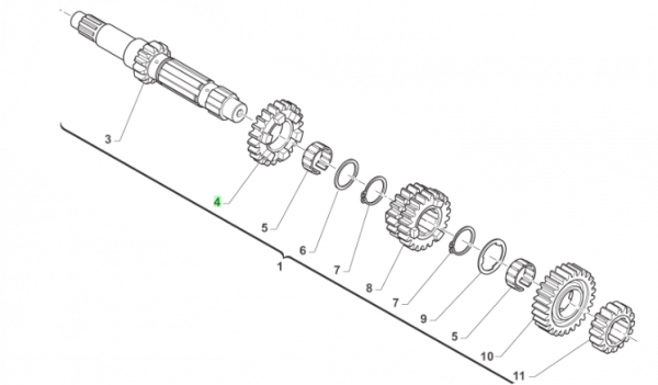 Getrieberad A.P. 5^ Z23 450 SMX 4T 6M MY21, # F40173`